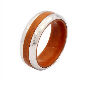 Mais recente design de titânio e casamento alianças de madeira anel, mens anéis de banda de titânio